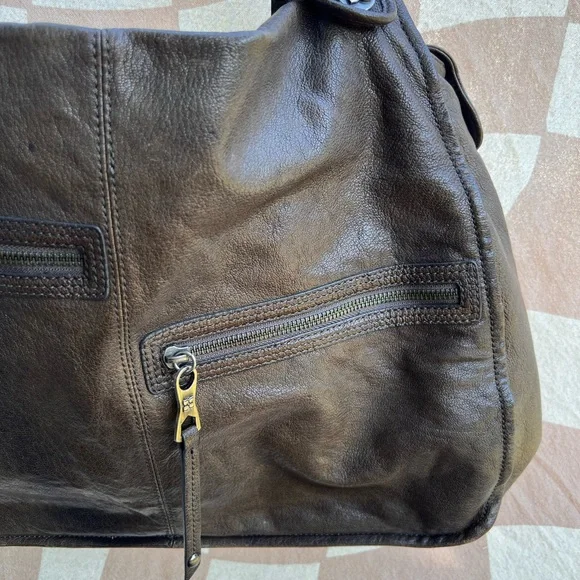 bcbg Maxazria Large Leather Brown Tote Bag - Picture 3 of 10